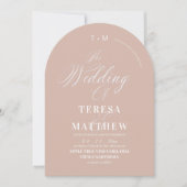 Invitation Mariage élégant Dusty Rose & Blanc Script Classiqu (Devant)