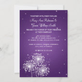 Invitation Mariage élégant Éclaircissement d'été pourpre (Dos)