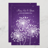 Invitation Mariage élégant Éclaircissement d'été pourpre (Devant / Derrière)