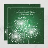 Invitation Mariage élégant Écran vert émeraude (Devant / Derrière)