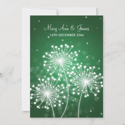 Invitation Mariage élégant Écran vert émeraude (Devant)