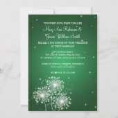 Invitation Mariage élégant Écran vert émeraude (Dos)