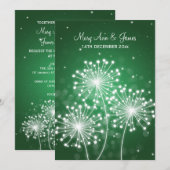 Invitation Mariage élégant Écran vert émeraude (Devant / Derrière)
