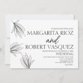 Invitation Mariage élégant écriture manuscrite lis (Devant)