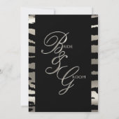 Invitation Mariage élégant en Argent & Grandes Têtes Zèbre No (Dos)