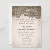 Invitation Mariage élégant en bois de grange romantique et de (Devant)