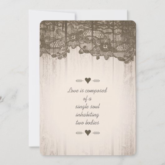 Invitation Mariage élégant en bois de grange romantique et de (Dos)