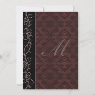 Invitation Mariage élégant en damas rouge
