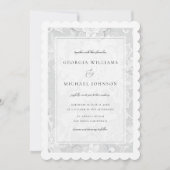 Invitation Mariage Élégant en Dentelle Blanche (Devant)