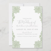 Invitation Mariage élégant en dentelle florale de couleur bla (Devant)