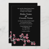 Invitation Mariage élégant en fleurs de cerisiers noirs 5x7 (Devant / Derrière)
