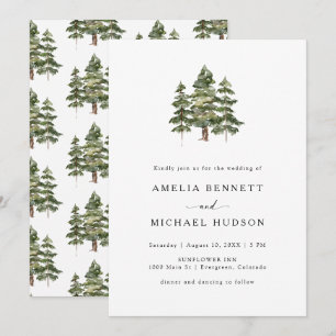 Invitation Mariage élégant en forêt