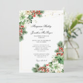 Invitation Mariage élégant en hiver avec code QR (Debout devant)