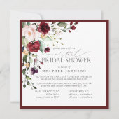 Invitation Mariage élégant en ligne avec thème floral bordeau (Devant)