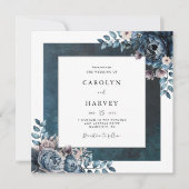 Invitation Mariage élégant en marbre bleu (Devant)