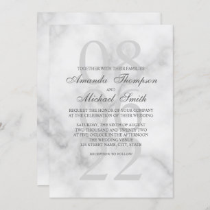 Invitation Mariage élégant en marbre élégant
