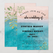 Invitation Mariage élégant en mer ouverte et ciel sur le mode (Devant / Derrière)