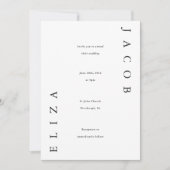 Invitation Mariage élégant en noir et blanc (Devant)