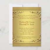 Invitation Mariage élégant en or (Dos)