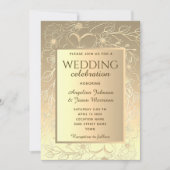 Invitation Mariage élégant en or (Devant)
