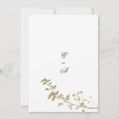 Invitation Mariage élégant en or blanc et fleurs de luxe (Dos)