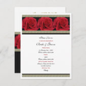 Invitation Mariage élégant en or noir (Devant / Derrière)