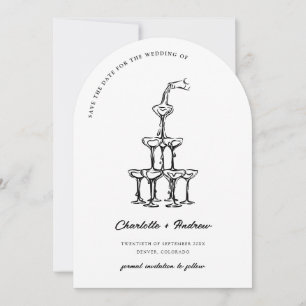 Invitation Mariage Élégant Enregistrer La Date Martini Tour A