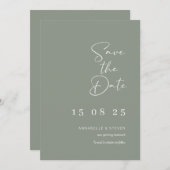 Invitation Mariage élégant enregistrer les dates sauter vert  (Devant / Derrière)