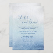 Invitation Mariage élégant et bleu Shiloh (Devant / Derrière)
