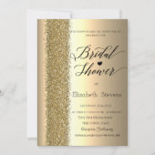 Invitation Mariage élégant et chic avec écriture pailletée or (Devant)