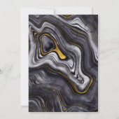 Invitation Mariage élégant et élégant à la grille d'or gris m (Dos)