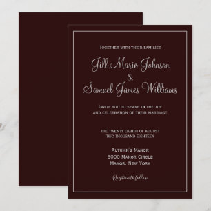 Invitation Mariage élégant et foncé