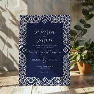 Invitation Mariage élégant et formel de la marine mexicaine T