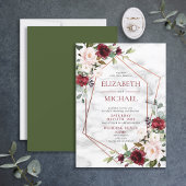 Invitation Mariage élégant et géométrique en cuivre moderne