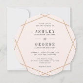 Invitation Mariage élégant et géométrique en pierre carrée ro (Dos)