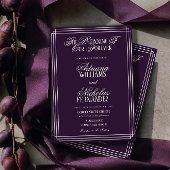 Invitation Mariage Élégant et Intemporel aux Prunes