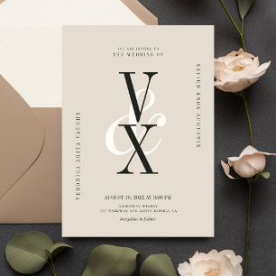 Invitation Mariage Élégant et Luxueux à Typographie Neutre