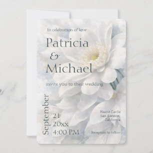 Invitation Mariage élégant et luxueux en ivoire blanc romanti