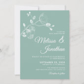 Invitation Mariage élégant et moderne avec orchidées blanches (Devant)