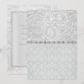 Invitation Mariage ÉLÉGANT ET MODERNE DE DIAMANT DE LACE (Devant / Derrière)
