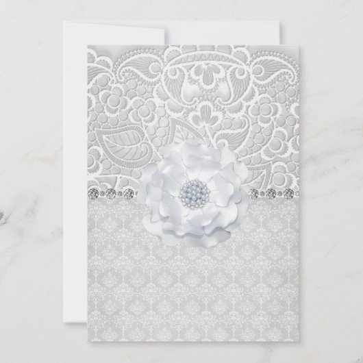 Invitation Mariage ÉLÉGANT ET MODERNE DE DIAMANT DE LACE (Devant)
