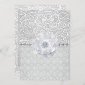 Invitation Mariage ÉLÉGANT ET MODERNE DE DIAMANT DE LACE (Devant / Derrière)