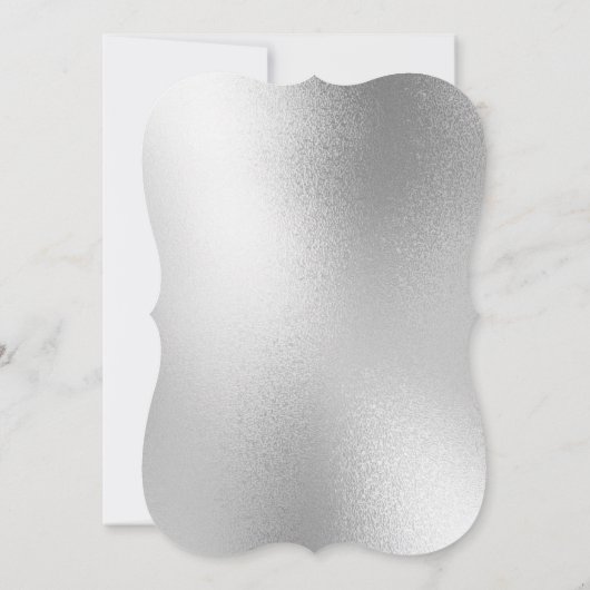 Invitation Mariage élégant et moderne en métal argenté (Dos)