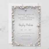 Invitation Mariage Élégant et Modifiable avec Diamants et Per (Devant)