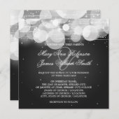 Invitation Mariage élégant et noir étincelant (Devant / Derrière)