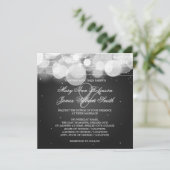 Invitation Mariage élégant et noir étincelant (Debout devant)