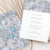 Invitation Mariage élégant et pastel Morris classique Golden