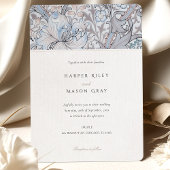 Invitation Mariage élégant et pastel Morris classique Golden