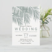 Invitation Mariage élégant et poussiéreux au palmier vert mod (Debout devant)