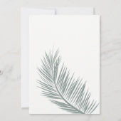 Invitation Mariage élégant et poussiéreux au palmier vert mod (Dos)